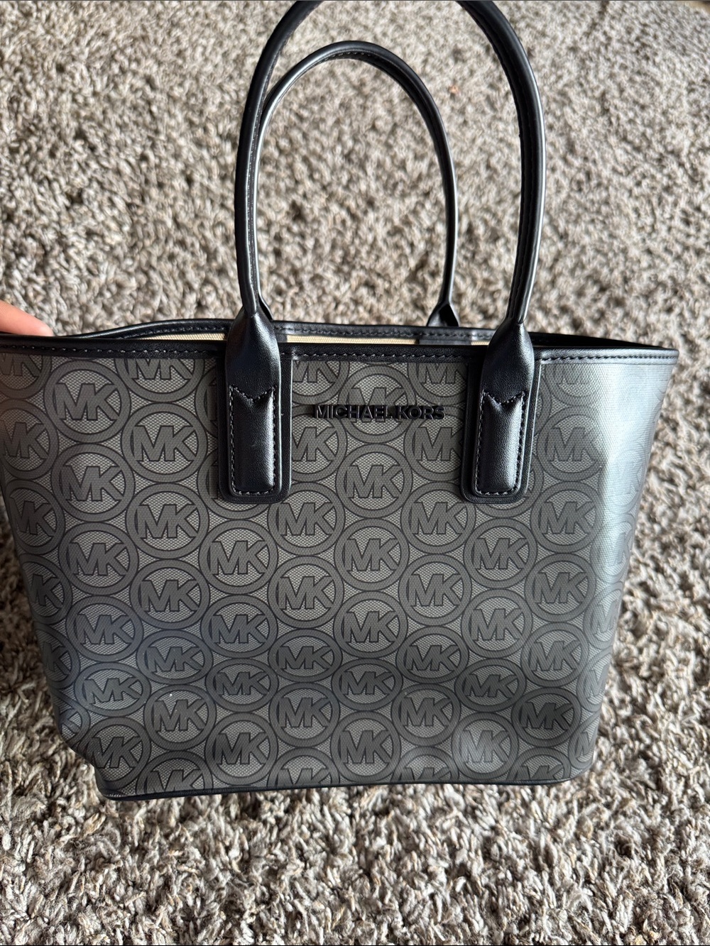 Michael Kors Grey MK Logo Mini Tote Bag